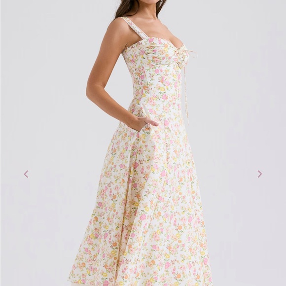 House of CB Rosalee Floral Pink Midi - Picture 9 of 12